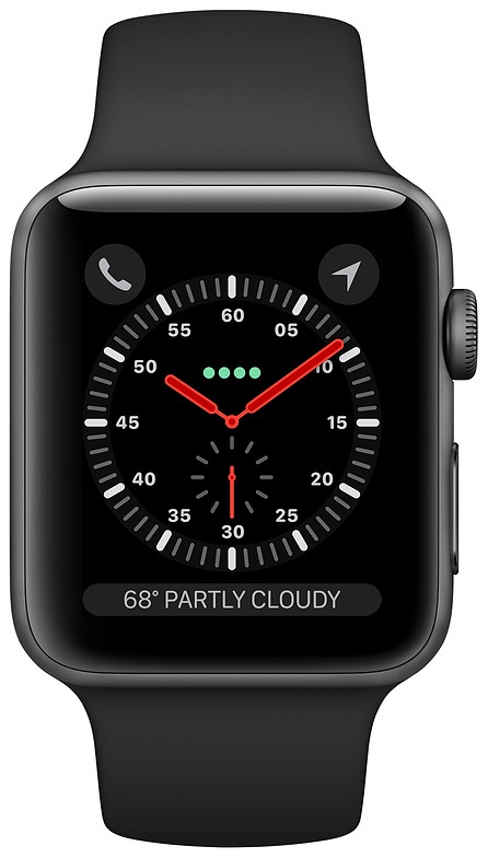 Apple Watch Series 3 GPS + LTE 42mm Space Gray Aluminum w. Gray Sport Band (MTGT2) б/у